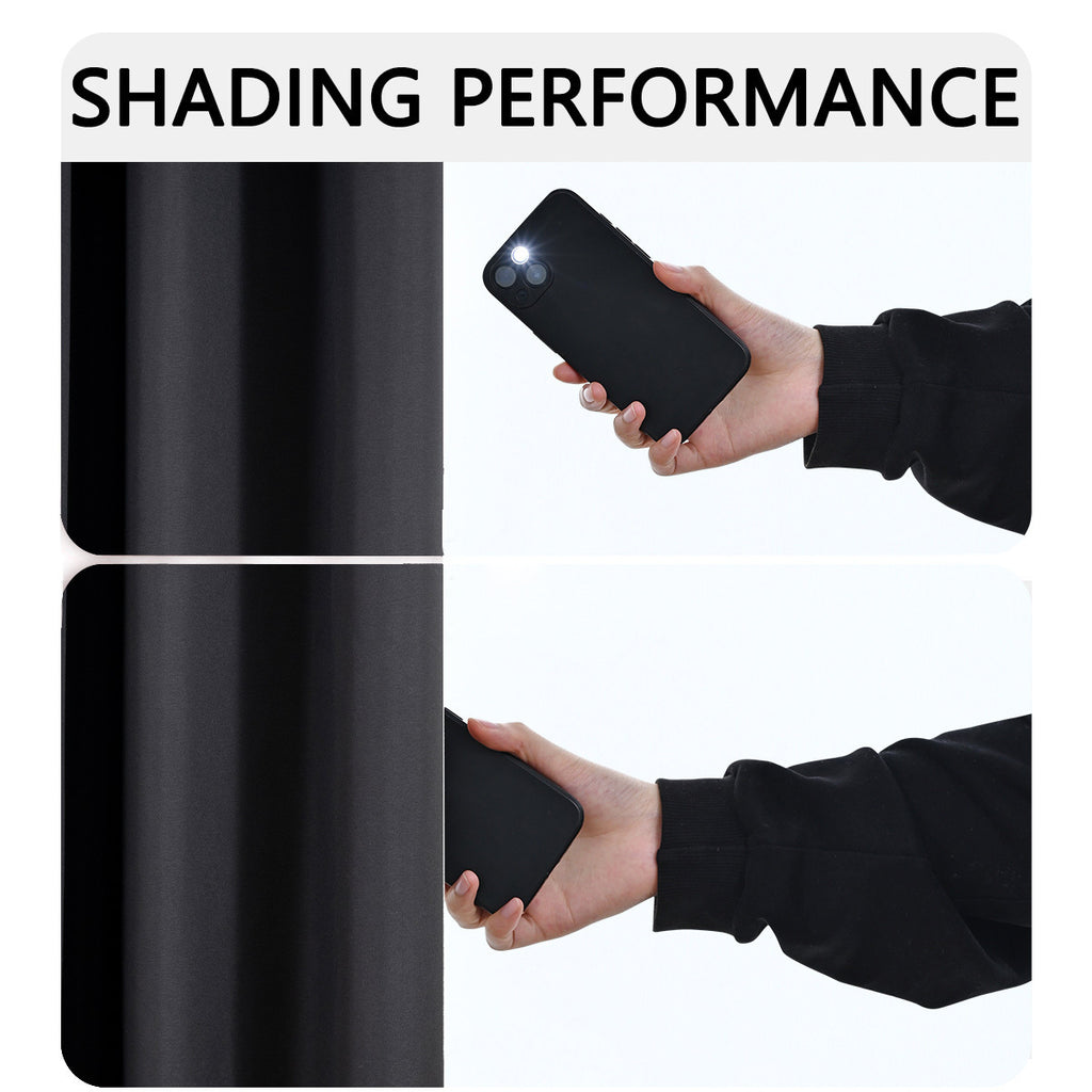 4pcss Set, Easy Blackout Curtains with Film Covering And Rope Loops, Suitable for Bedrooms, Studies, Living Rooms, And Dining Rooms As Blackout And Sun Protection Curtains