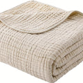Yoofoss 6-Layer 100% Cotton Muslin Blanket, Lightweight and Breathable Gauze Blanket for Bed, Couch, and Adults, All-Season Use