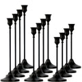 12pcs Single-Head Black Metal Candlesticks, Ideal for Christmas & Halloween Tabletop Decoration, Candlelight Dinner Photo Props, Wedding Anniversary & Wedding Venue Setup, Home & Hotel Ornamentation, And Birthday Gifts. Perfect As Centerpieces for