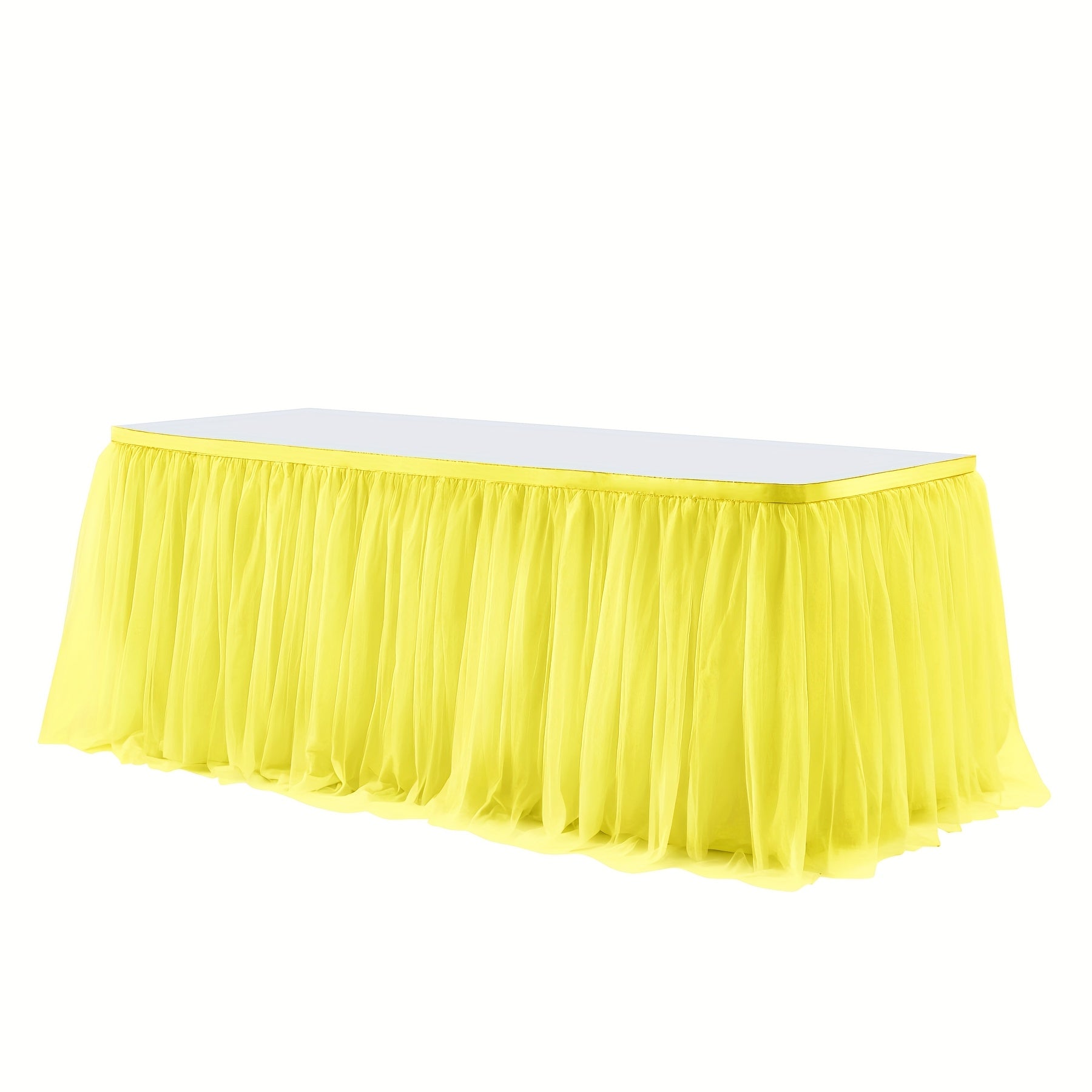 6Ft Pink Tulle Table Skirt Tablecloth, Pink Ruffle Tutu Table Skirts, for Rectangle Tables Or Round Tables Desk Skirt for Princess Birthday Party Cake Dessert Table Decorations Halloween, Christmas