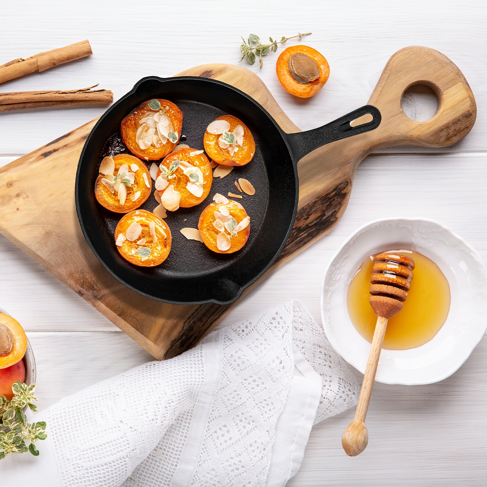 Premium 3pcs Cast Iron Skillet Set - Non-Stick Skillet with Drip Spout, Perfect for Holiday Cooking, RV Use, And Campfire Meals