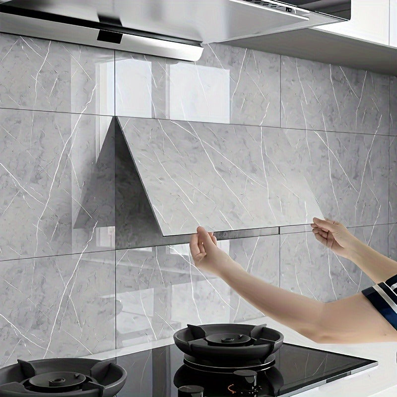 20/40-Pack Peel & Stick Marble Tiles Wall Panels Set - Self-Adhesive Waterproof Removable Wall Sticker for Kitchen Backsplash, Bathroom, Living Room, Office Home Decor. Easy Install (23.62"x11.81")