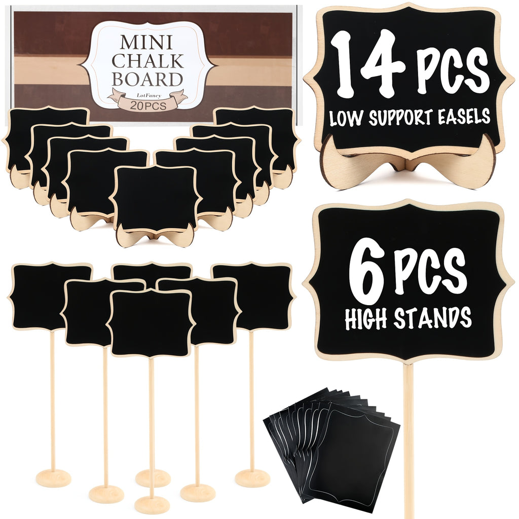 20PCS Elegant Mini Chalkboard Signs with Easel Stand - Perfect for Weddings, Parties, and Events - Includes Table Numbers, Food Signs, and Message Board for School Halloween Halloween,Christmas