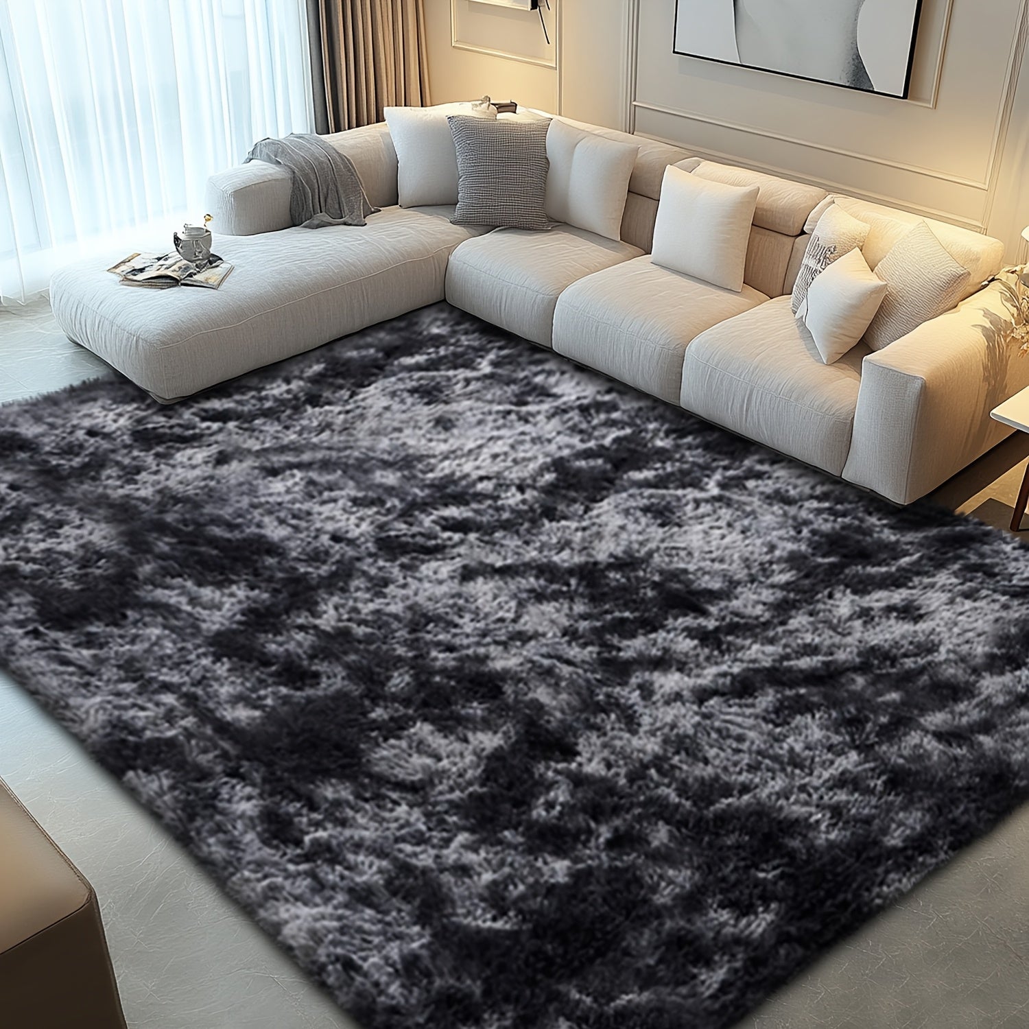 Super Soft Shaggy Area Rug for Living Room, Ultra-Plush Cozy Bedroom Carpet, Thick And Fluffy Rug Floor Mat for Home Decor. Super Warm Living Room Carpet for Winter, Housewarming Gift.
