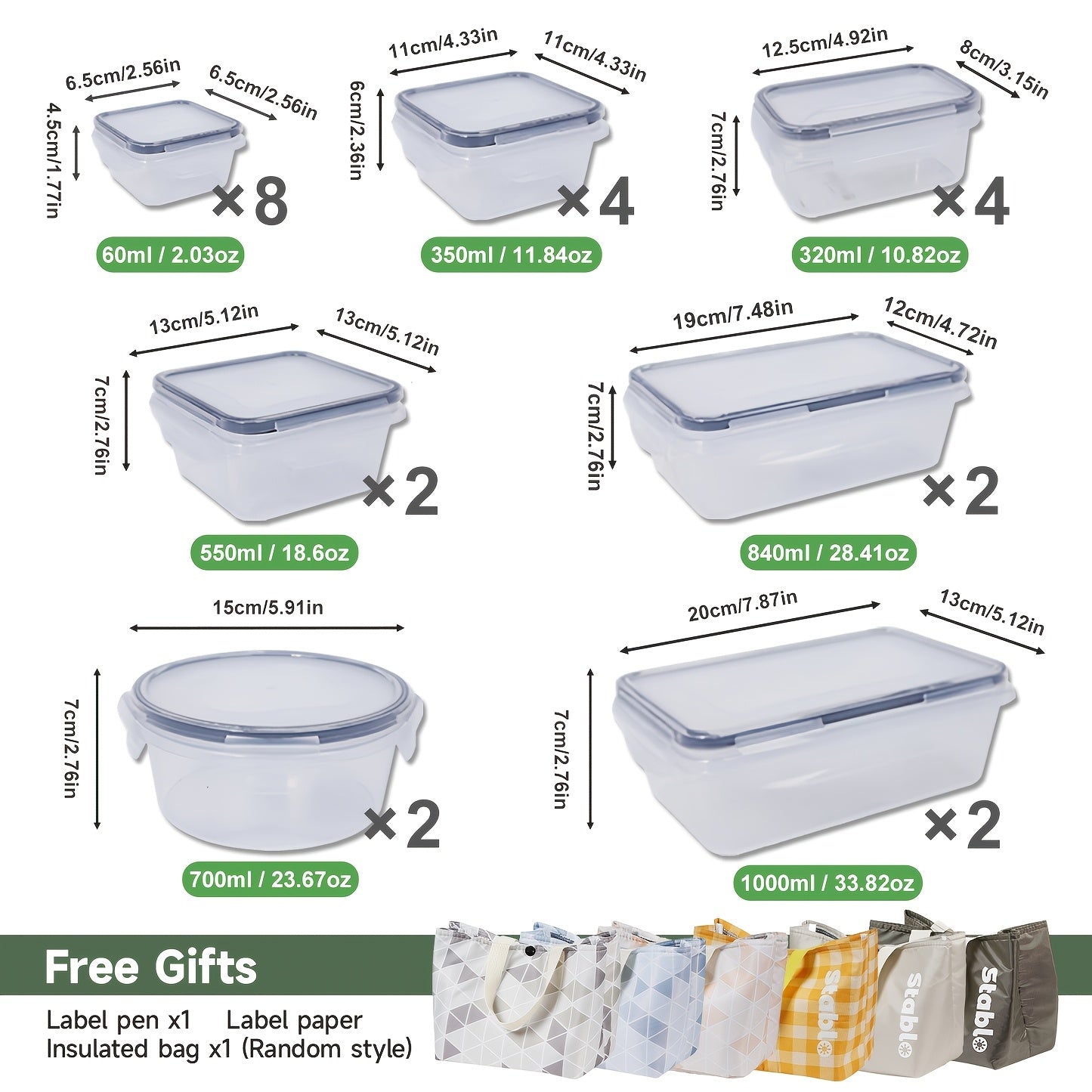 48pcs/set Food Storage Container Set, Crisper, Easy Fix Lids (24 Lids + 24 Containers) - Sealed Plastic Containers For Pantry, Travel, Outdoor Picnics, Kitchen Organization, Includes Labels And Labeling
