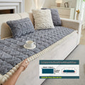 1pc Autumn And Winter Thick Bohemian Style Quilted Sofa Cover with Ruffles, Made Of One-piece Plush Fabric, Machine Washable, Suitable for Anti Slip Protection Of Pets, And Suitable for Decorating Armchairs to 4-seater Segmented Sofas