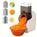 Electric Cheese Grater, Electric Slicer Shredder, Electric Vegetable Slicer Salad Maker, Fruit Cutter, Food Processor Spiralizer for Fruits Veggies with Multi Cone Blades, Stainless Steel, White