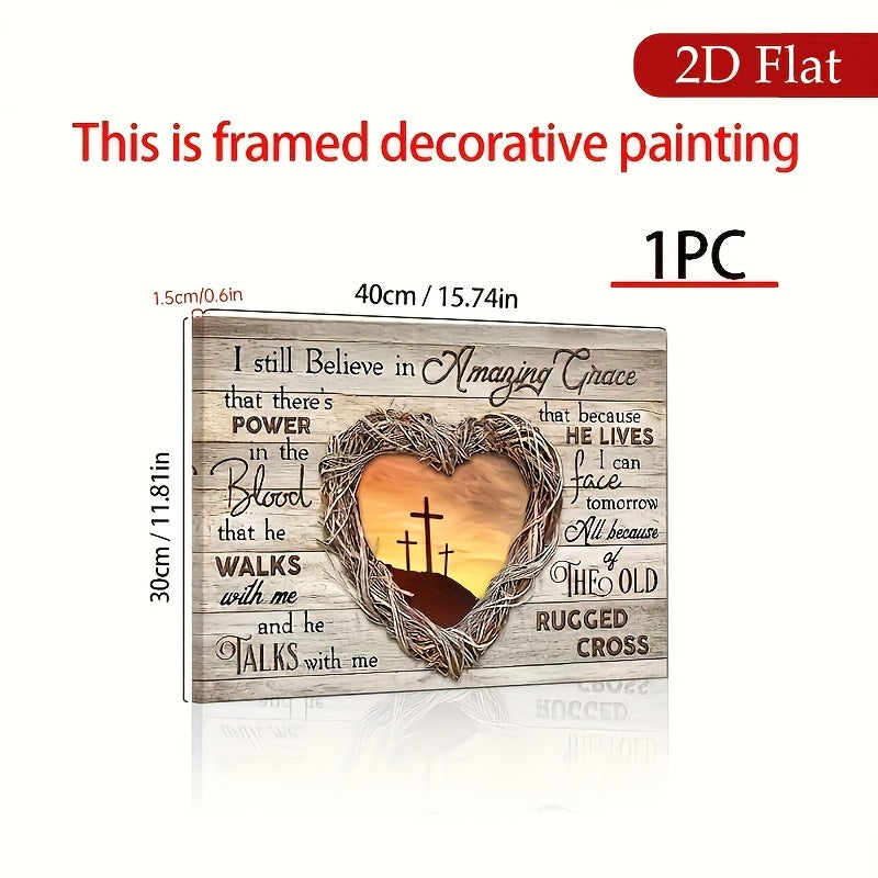 2D Flat, 1pc Wood Framed Canvas, Sunset Painting, God Landscape Canvas, Into The Arms Of Jesus, Gift for Christian, Ready to Hang