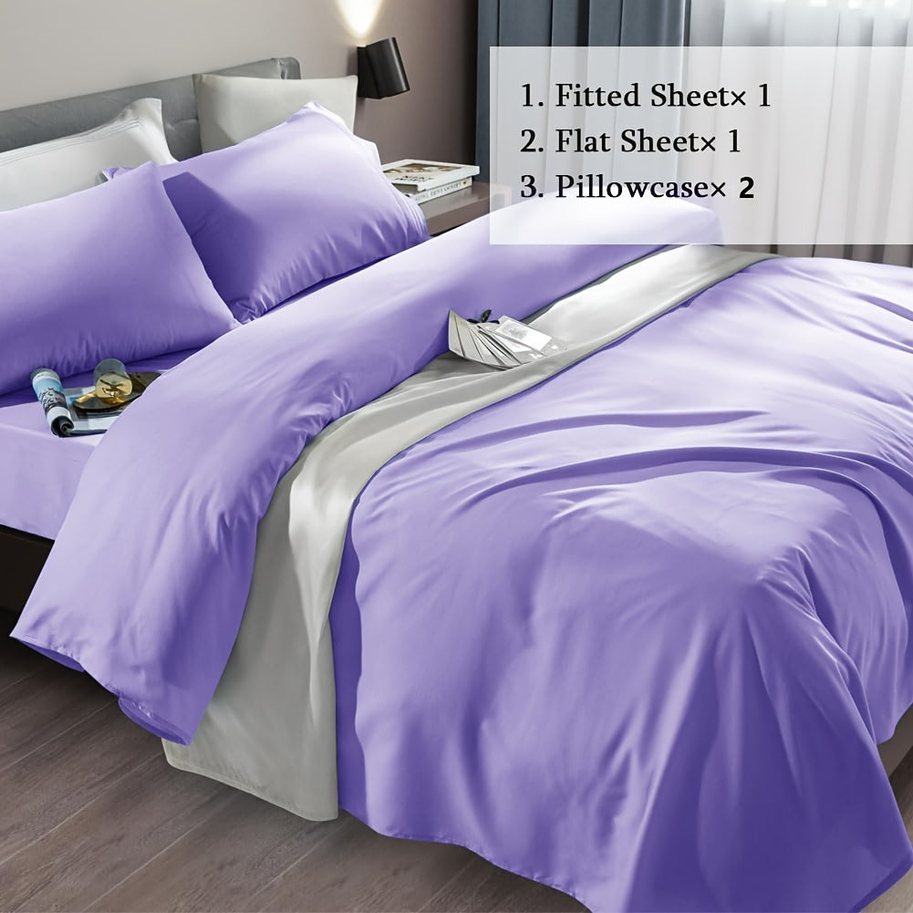 4pcs Sheet Set - Bed Sheet Set Super Soft Microfiber 1800 Thread Count Luxury Egyptian Sheets Fit 18-24 Inch Deep Pocket Mattress Wrinkle