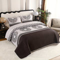 3pcs Traditional Style Fleece Bed Cover Set, All-Season, Machine Washable, Active Print, Polyester Fill, Durable Polyester Cover, 80-85gsm, Quilted, Multi-Purpose Bedding