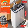 12.99inch/15.75inch Hand-Free Mop And Wash Bucket Set with 2 Washable Reusable Microfiber Cloths, Machine Washable Matching Cloths, Wet And Dry Floor Dust Mops, Floor Cleaning Systems, Bucket Sets, Cleaning Supplies, Cleaning Tools, Holiday Cleaning