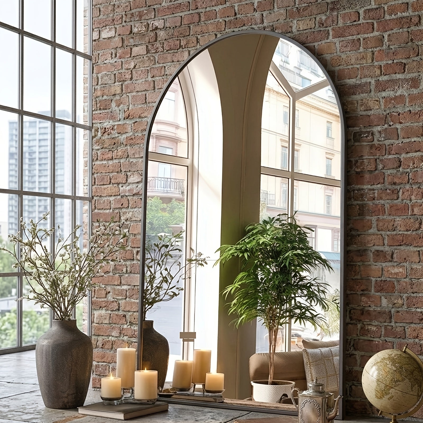 Arched Bathroom Mirror with Metal Frame - 22X30, 24X36, 26X38 Inch Wall Mounted Vanity Mirror for Bathroom, Bedroom, Entryway in Golden Or Black