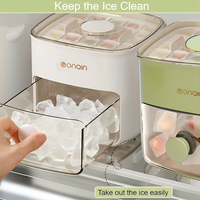 48-Compartment Cube of Ice Mold, Ice Box Cube of Ice Tray, Easy Capping - Double Layer, Food Grade Plastic Storage Tray - Portable Design for Beverages, Tea & Coffee, Essential Kitchen Gadget, Cube of Ice Tray with Lid, Novelty Cube of Ice Trays