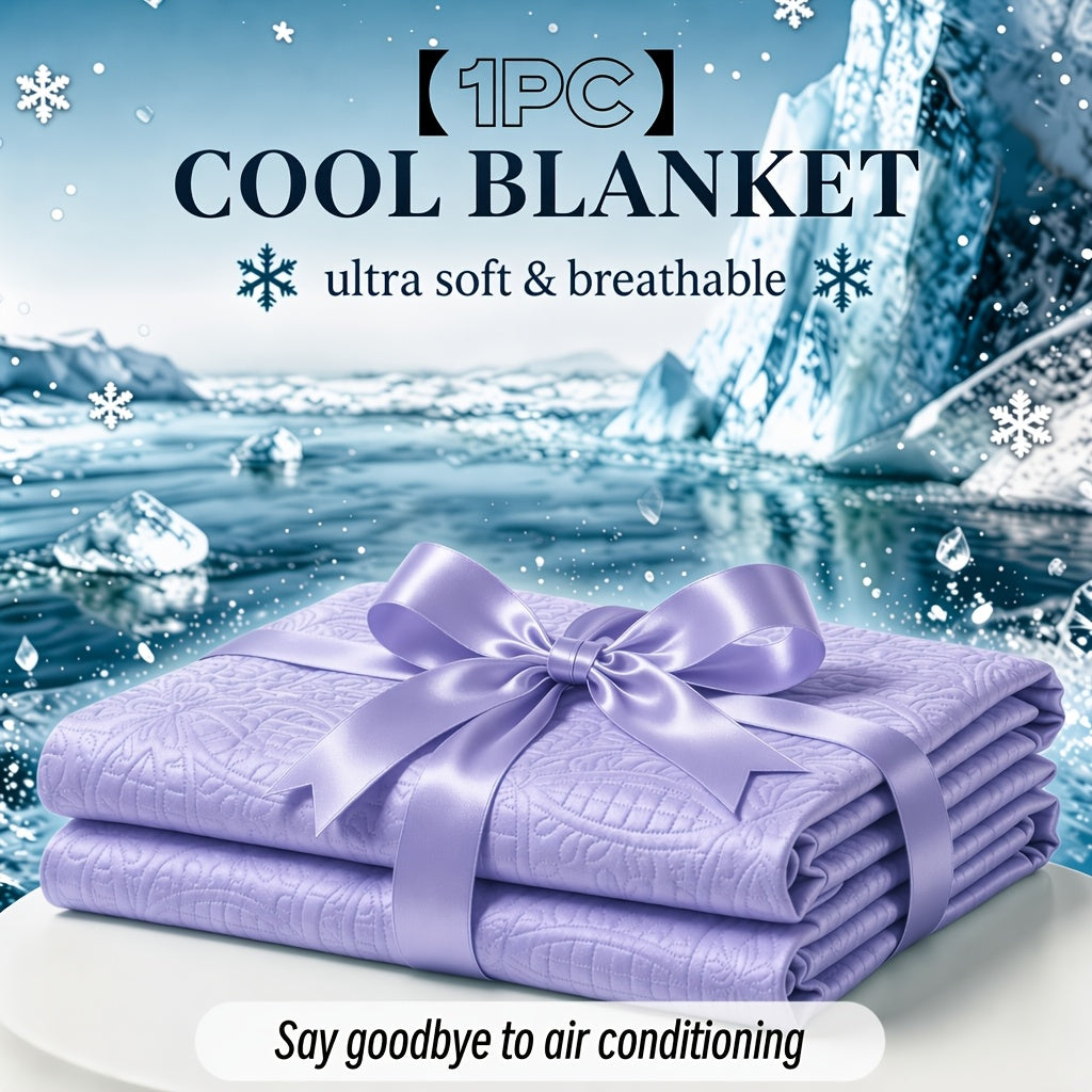 Single-piece Summer Cooling Blanket, Bamboo Fiber Cooling Blanket, Double-Sided Cooling Fabric, Soft Against Skin, Breathable and Smooth, Suitable for Hot Sleepers and Night Sweaters, Machine Washable, Random Colors Available