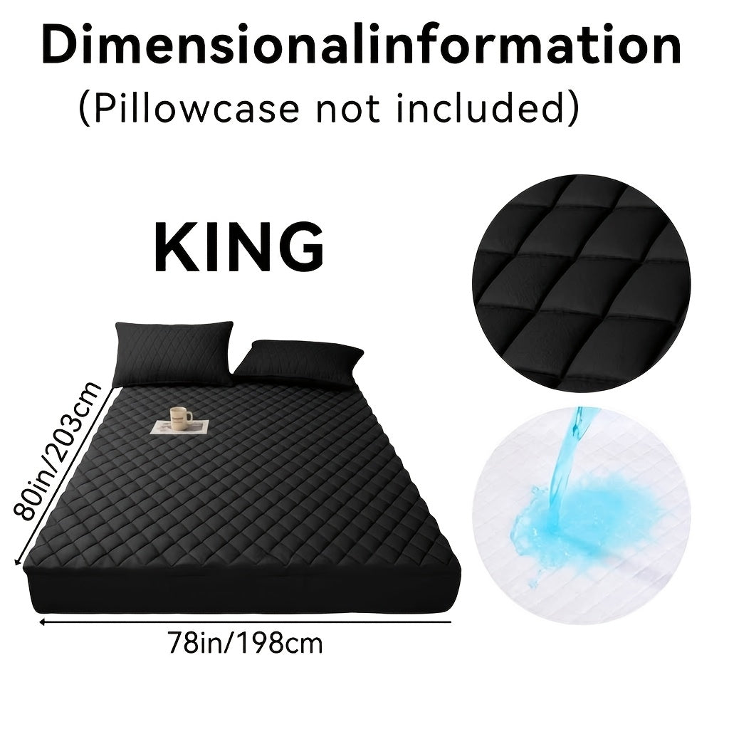 1pc Waterproof Non-Slip Kids & Children Mattress Protector, Solid Color Quilted Bed Cover with 9-15 Inches Deep Pocket, Effective Barrier & Breathable Bedding, Ideal for Bedroom, Guest Room And Hotel, Available In Random Colors (No Pillowcases)