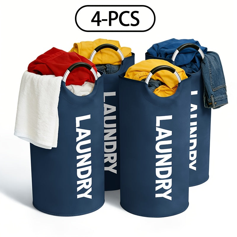 3pcs/4pcs Large Oxford Cloth Dirty Clothes Basket Foldable with Handle Laundry Basket Suitable for Student Dormitories, Laundry Rooms, Living Rooms, Bedrooms, Bathrooms, Independent Storage Bags, Laundry Baskets