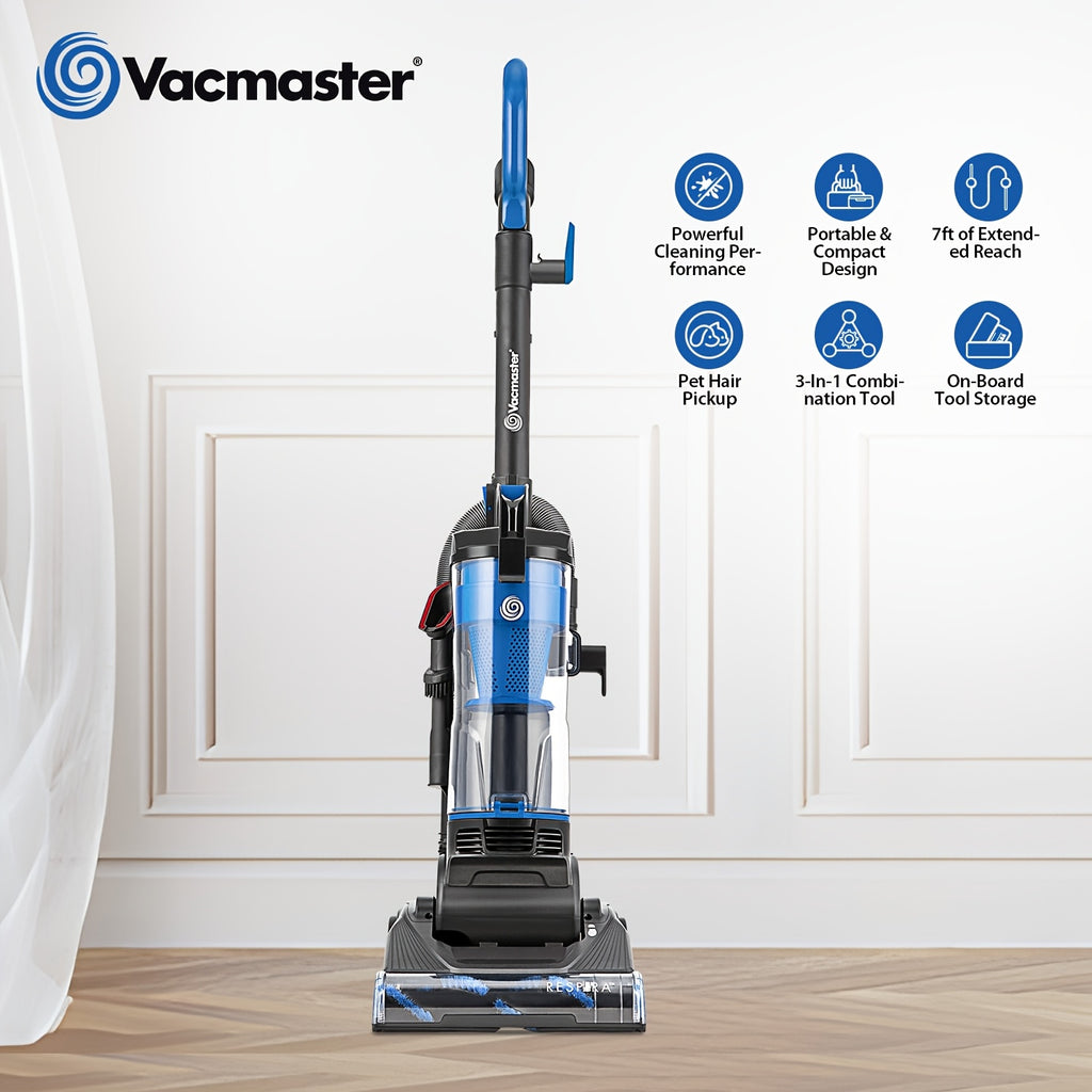 Vacmaster Bagless Upright Vacuum Cleaner 1150W with Large Dust Cup Capacity, Efficient Filtration System & 17ft Cord for Carpet, Hard Floor And Pet Hair