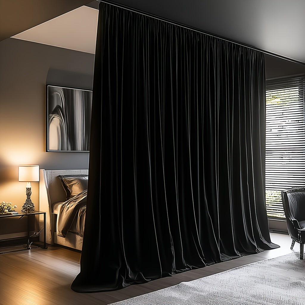 Room Divider Curtains Blackout Ceiling Track Curtains with Hook, Rod Pocket Floor Curtains Perfect for Ceiling Mount, Wall Divider for Room Separation