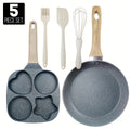 1/5pcs Premium Non-stick Breakfast Skillet For Eggs, Burgers And Omelettes - Easy Food Release, Heat-resistant Wooden Handle, Easy To Clean - Perfect For Home Kitchen Cooking For Christmas Gathering Pots And Pans Sets, Black Friday Items