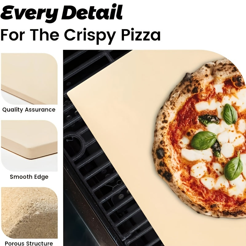 Pizza Stone, Heavy Duty Cordierite Pizza Pan for Oven And Grill, Thermal Shock Resistant Baking Stone for Bread, 15 X 11.8 Inch Rectangular, 4.5 Lbs