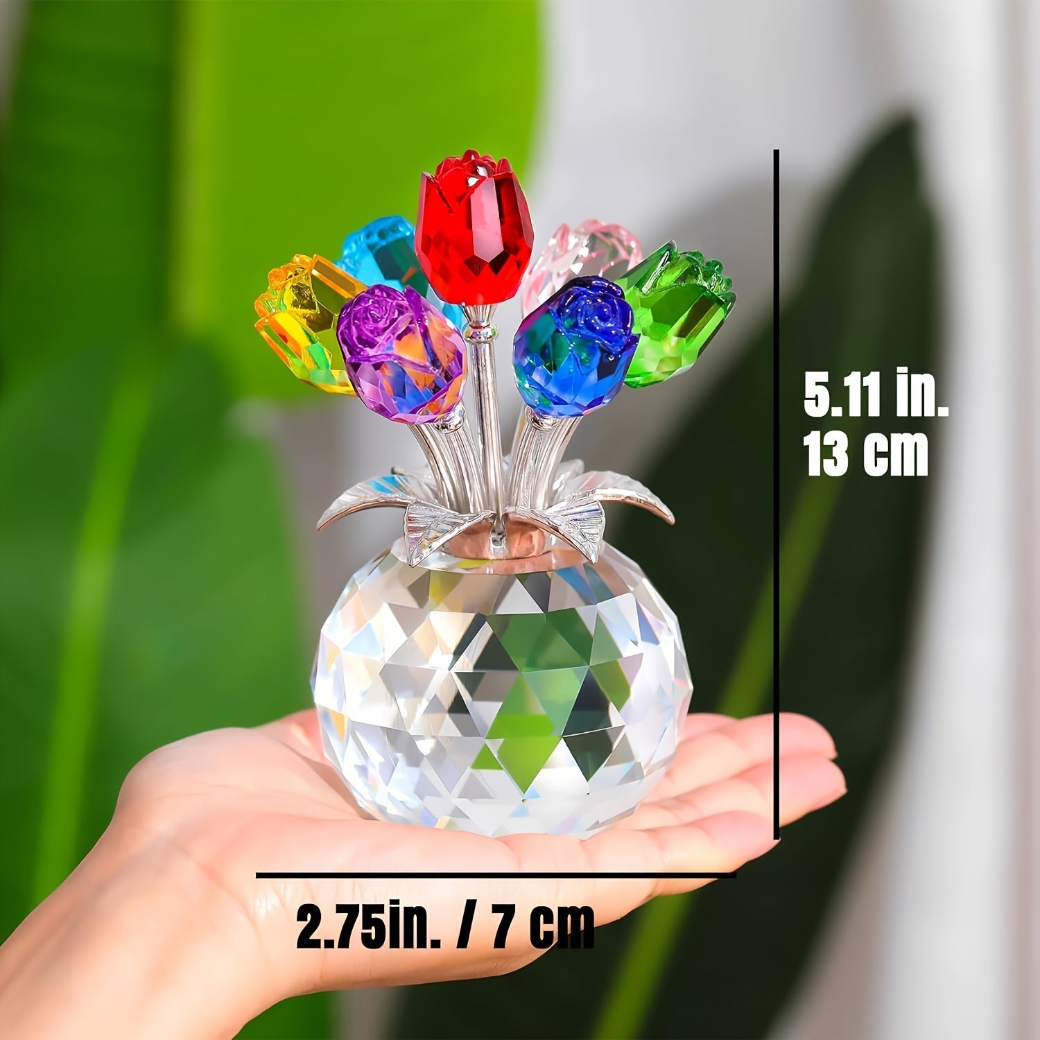 Colored Artificial Rose Bouquet - Crystal Rose Bouquet for Anniversaries, Mother's Day, Father's Day, Christmas, Valentine's Day, And National Grandparents' Day - Eternal Rose Decoration Gift