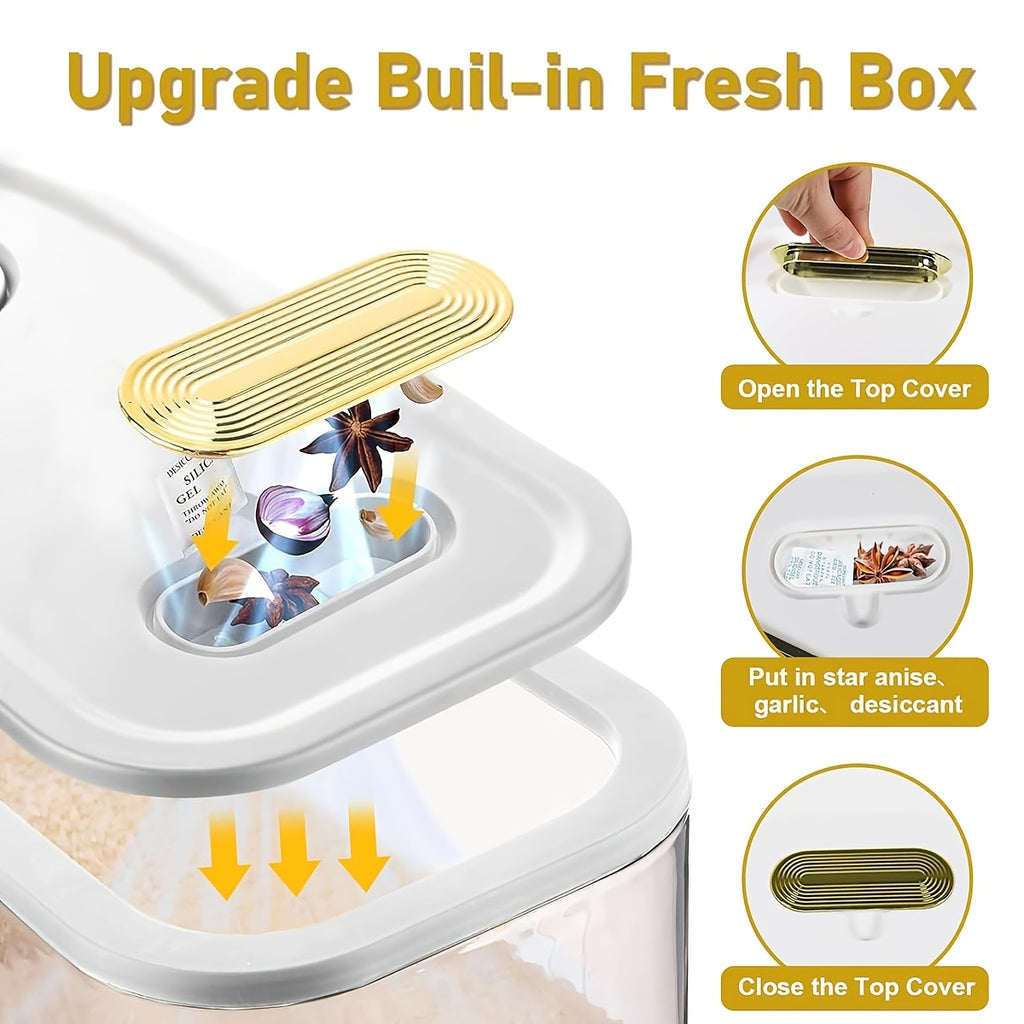 22/11Lbs Large Capacity Sealed Food Storage Tank, Suitable for Bulk Food Storage, BPA Free Plastic Container, Food Cabinet Storage Tank, Suitable for Grains, Nuts And Rice, Kitchen Storage And Storage, Kitchen Accessories, Christmas Gifts (5kg/10kg)