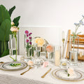 TOMNK 12/16/24/36/48pcs Clear Glass Candle Holder Cylinders Vases, 4, 6, 8, 10 Inch Tall Cylinder Vases for Candles, Glass Candle Vase, Hurricane Floating Candle Holder Vase for Table Shelf, Party, Wedding, Home Decor