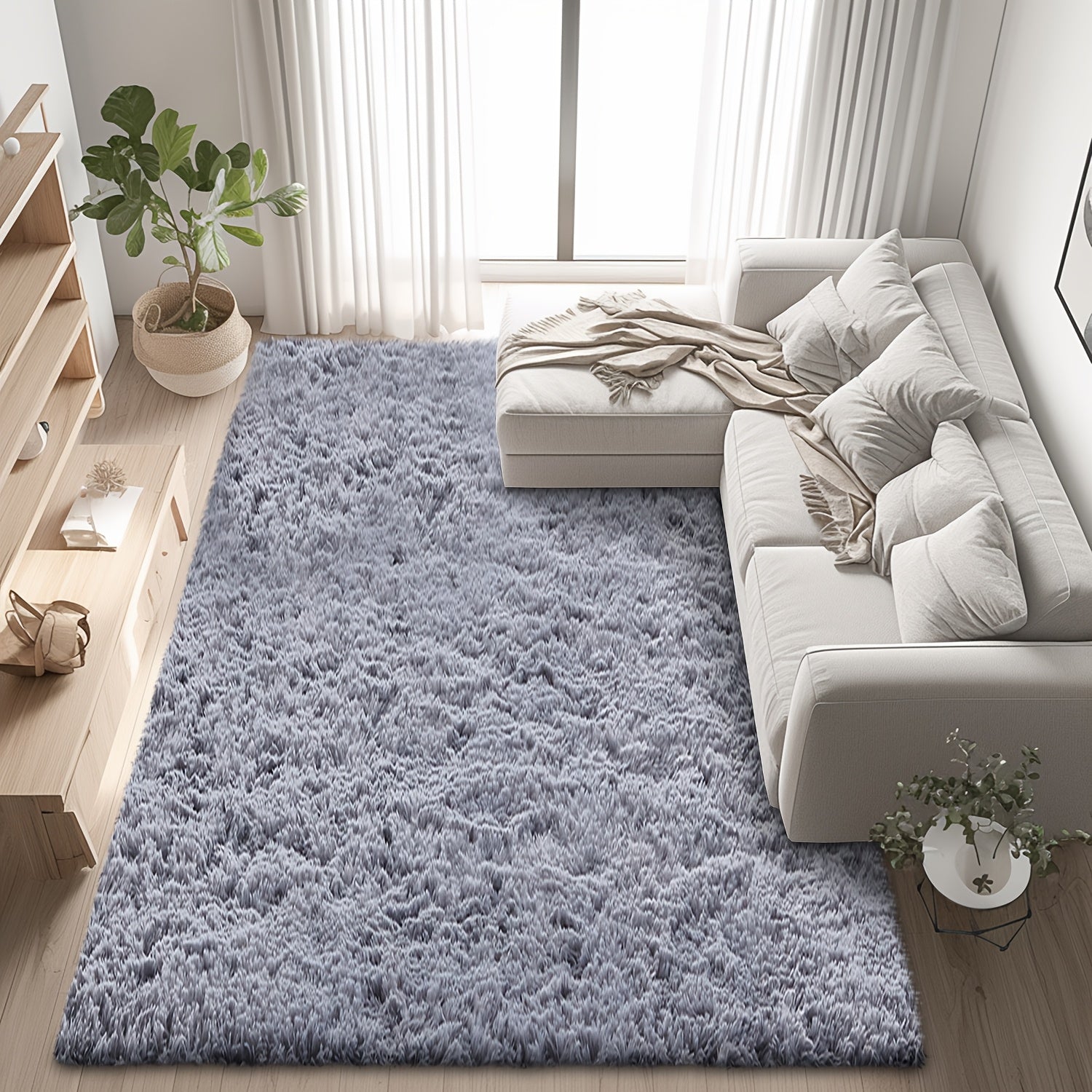 Super Soft Shaggy Area Rug for Living Room, Ultra-Plush Cozy Bedroom Carpet, Thick And Fluffy Rug Floor Mat for Home Decor. Super Warm Living Room Carpet for Winter, Housewarming Gift.