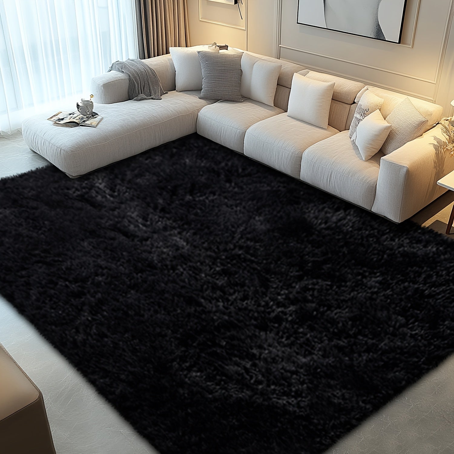Super Soft Shaggy Area Rug for Living Room, Ultra-Plush Cozy Bedroom Carpet, Thick And Fluffy Rug Floor Mat for Home Decor. Super Warm Living Room Carpet for Winter, Housewarming Gift.