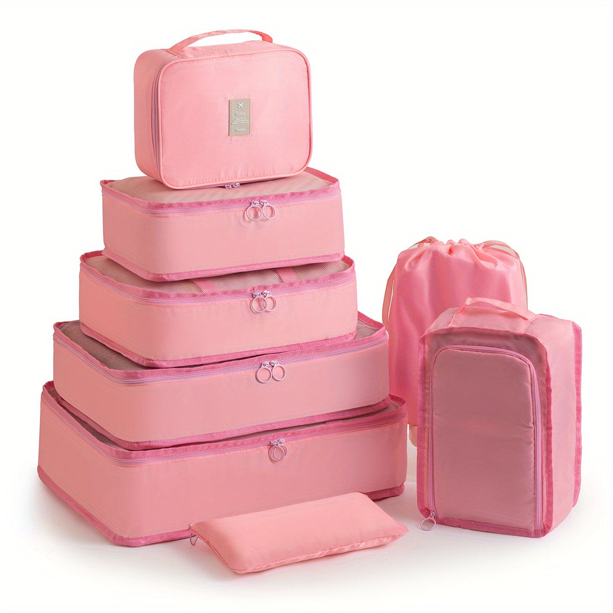 8-Piece Set Packing Cubes for Suitcases - Travel Luggage Organizers, Closet & Under-Bed Storage, Compression Shoe & Clothing Bags for Men & Women