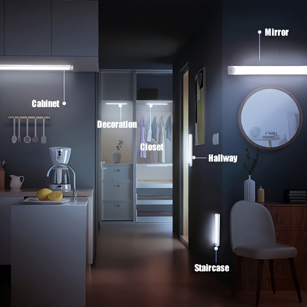 12 LED Motion Sensor Smart Cabinet Light | USB Rechargeable, 3 Adjustable Modes, Wireless Night Light, Suitable for Bedroom, Staircase, Kitchen, Smart Office, Piano Room, And Dance Studio, Headboard Reading Light, Cabinet Light
