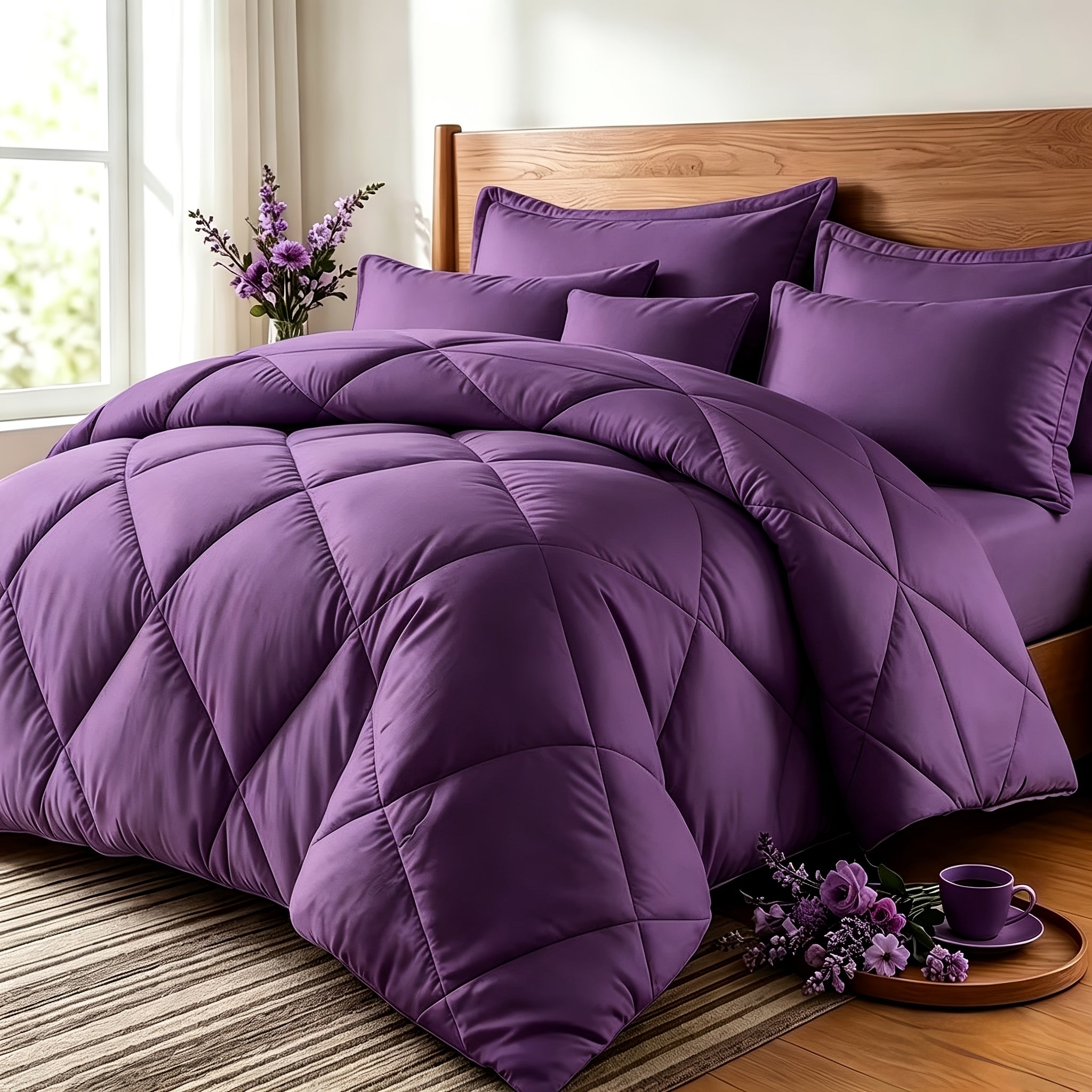 Two/Three Pcs Solid Color Large And Extra-Large Bed Sheet Sets Soft Comfortable And Fiber Filled Lightweight Fabric Breathable Quilt Easy to Take Care of Equipped with Quilt And Pillowcases 1 Quilt, 1/2 Pillowcases, for Bedroom, Random Color