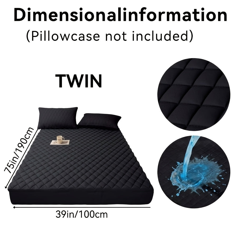 1pc Waterproof Non-Slip Kids & Children Mattress Protector, Solid Color Quilted Bed Cover with 9-15 Inches Deep Pocket, Effective Barrier & Breathable Bedding, Ideal for Bedroom, Guest Room And Hotel, Available In Random Colors (No Pillowcases)