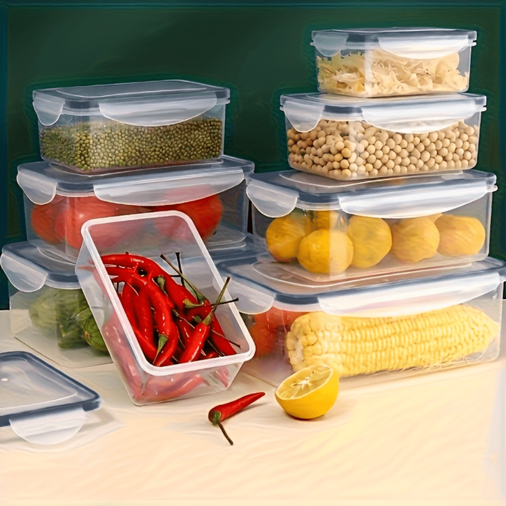 50/48/24/12pcs (25/24/12/6pcss Lid+25/24/12/6pcss), Heavy-Duty Stackable Food Storage Box Microwave Ovens Freezers, Leak Proof Fridge Food Cans, for Fruits, Vegetables, Leftovers, Food Storage Containers Kitchen Additions, Organizers & Storage