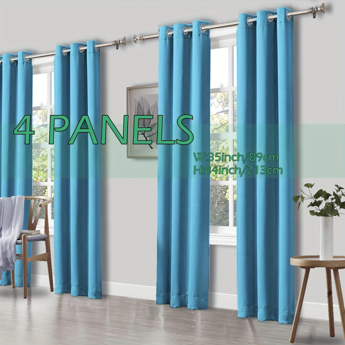 4 Panels Thermal Insulated Blackout Curtains - Triple Weave Thermal Insulation & Light Blocking, Solid Grommet Top, Polyester/ Linen-like Fabric, Deep Red for Bedroom, Living Room, Office - Window Drapes for Complete Darkness & Comf