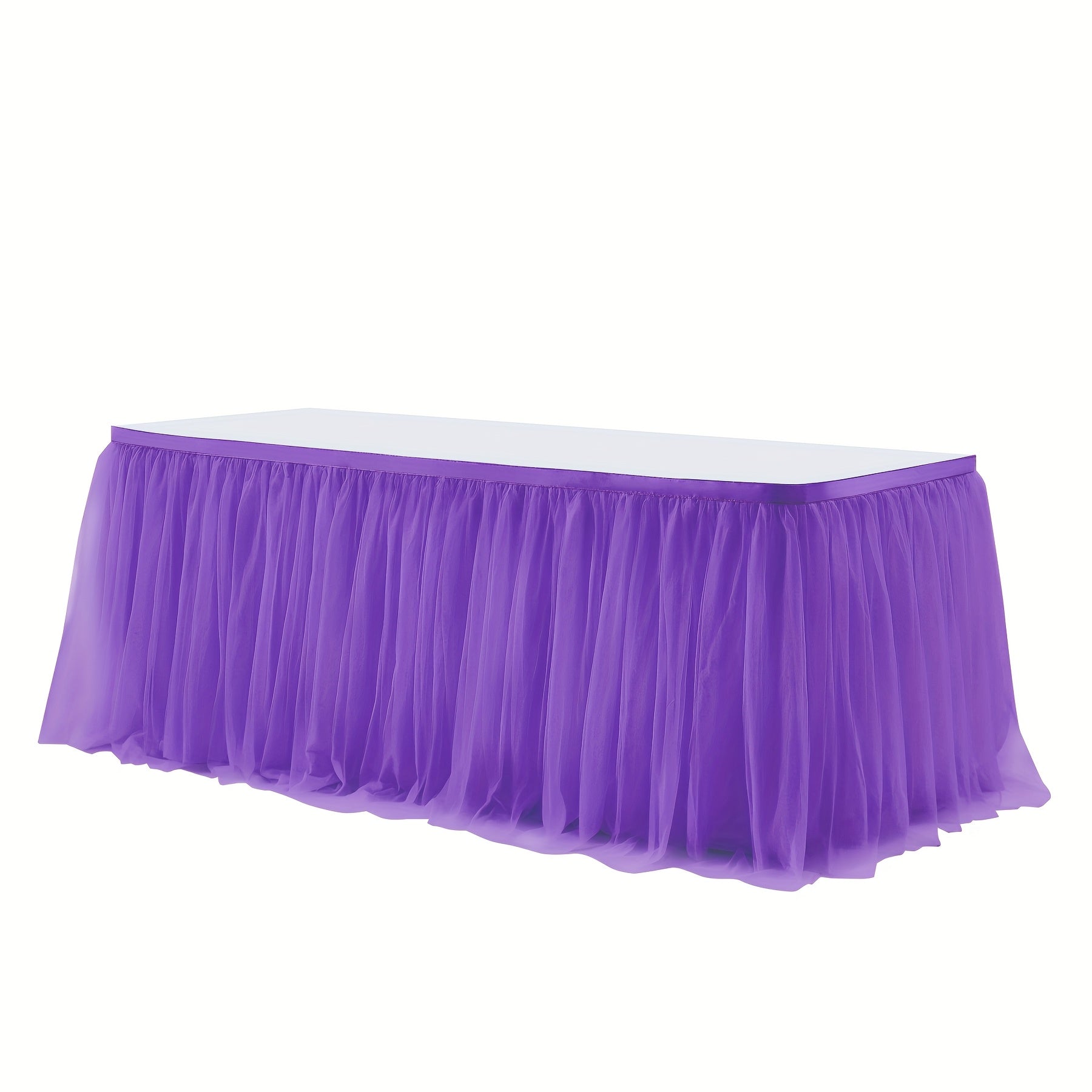 6Ft Pink Tulle Table Skirt Tablecloth, Pink Ruffle Tutu Table Skirts, for Rectangle Tables Or Round Tables Desk Skirt for Princess Birthday Party Cake Dessert Table Decorations Halloween, Christmas