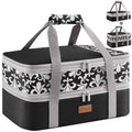 Expandable Insulated Casserole Carrier Suitable for Hot/Cold Food - Double Decker Tote with Rectangular PET Thermal Bag, Fits 9"x13" Baking Dish for Lasagna, Potlucks, Picnic, Christmas & Valentine's Gift for Cookouts, Parties