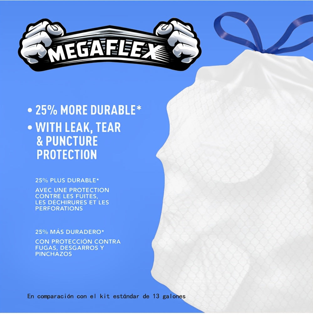 150/78/33 Bags 13 Gallon Capacity Trash Bags, Boxed Disposable Non Tear Garbage Bag Puncture Tear Resistant, ODOR ELIMINATORTECHNOLOGY Kitchen Drawstring Garbage Bags Fresh Clean Scent with Lemon Mint Scent, EASY to USEDRAWSTRINGS MORE DURABLE