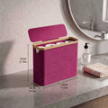 Bamboo Toilet Paper Holder with Lid - Foldable Bathroom Storage Box, Independent Organizer That Can Hold 12 Rolls of Toilet Paper, Toilet Paper Storage Container Random Color