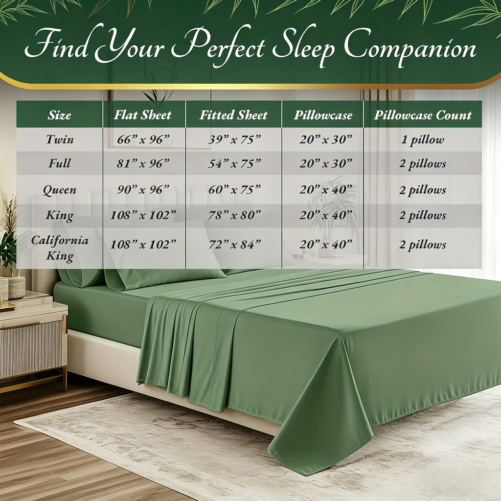 Cooling Bed Sheet Sets- Luxurious & Ultra-Soft for Kids Cooling Sheets for Hot Sleepers - Comfortable & Cool, Bamboo Blend Sheets Twin/Full/Queen/King Size/Deep Pockets