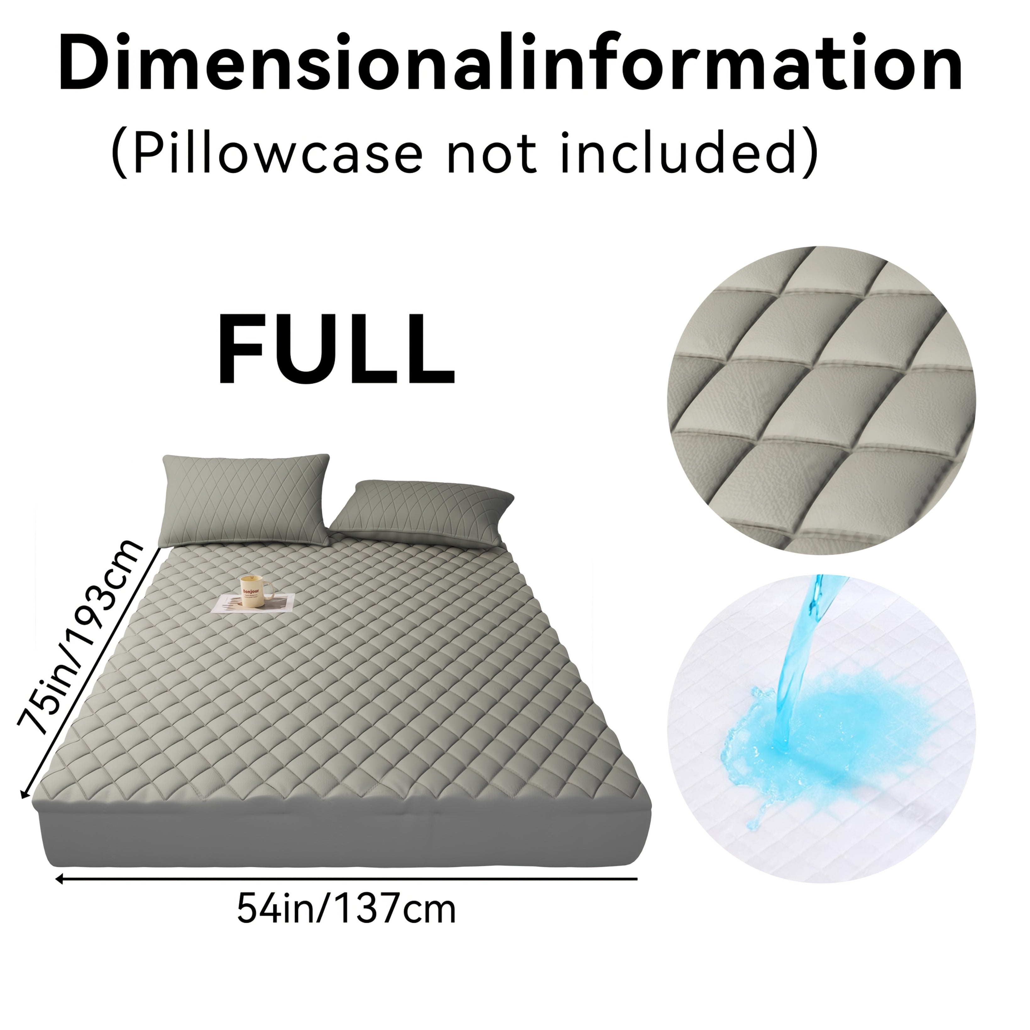 1pc Luxury Waterproof Mattress Protector with Side Storage Pocket, Diamond Quilted Deep Pocket Mattress Cover Including Random Color, Breathable Cooling Mattress Pad, Soft Noiseless Bed Protector for Twin Full Queen King