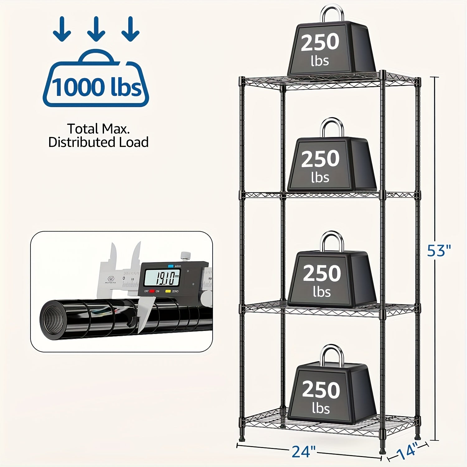 MZG Heavy-Duty Adjustable 5/4 Shelf Metal Storage Shelving Unit - Industrial Garage, Pantry, Kitchen, Workshop Organizer Tool-Free Assembly, Space-Saving Shelving Rack For Home, Commercial Use Open Shelf Design, Sturdy Construction, Utility Shelves
