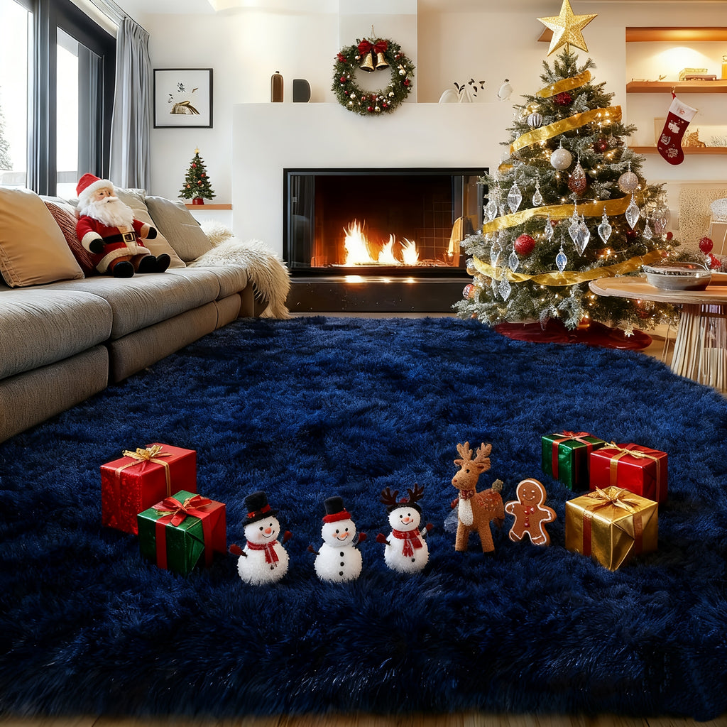 8X10 Feet Luxury Large Rug for Living Room, Fuzzy Plush Large Area Rug, Fluffy Modern Shag Non-Slip Soft Furry Carpet for Bedroom Study Room Teens Dorm Home Decor Christmas Gift