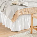 Leafy Sleep Elastic Bed Ruffle, Easy Wrap Around Ruffle, Microfiber Bed Skirt with Adjustable Elastic Belt 15 Inch Tailored Drop, Hotel Quality Bed Skirt, Fade Resistant, Easy Fit, Machine Washable