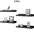 4/6pcs Carbonized Black Floating Shelves, Rustic Wood Shelves, Wall Mounted Shelf for Bathroom Decor, Bedroom, Living Room, Plants, Kitchen, Bathroom, Bathroom, Office, Multi Size The Best Gifts for Father's Day And Independence Day, Floating Shelves