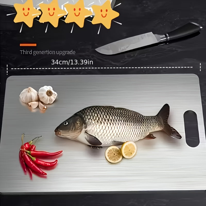 3pcs Set of High-Quality Stainless Steel Cutting Boards - Durable, Easy to Clean, Kitchen Ready, Space Saving, Rust Resistant And BPA Free, Ensuring Food Safety