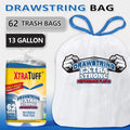 44/62/85/104/130/170/180/360 Bags 13 Gallon Boxed Expandable Heavy-Duty Plastic Multipurpose Disposable Garbage Bags-Super Strong, Leak-Resistant, Odor-Proof For Bedroom, Kitchen, Living Room, Outdoor, Toilet Use Trash Bag - Convenient Sanitary