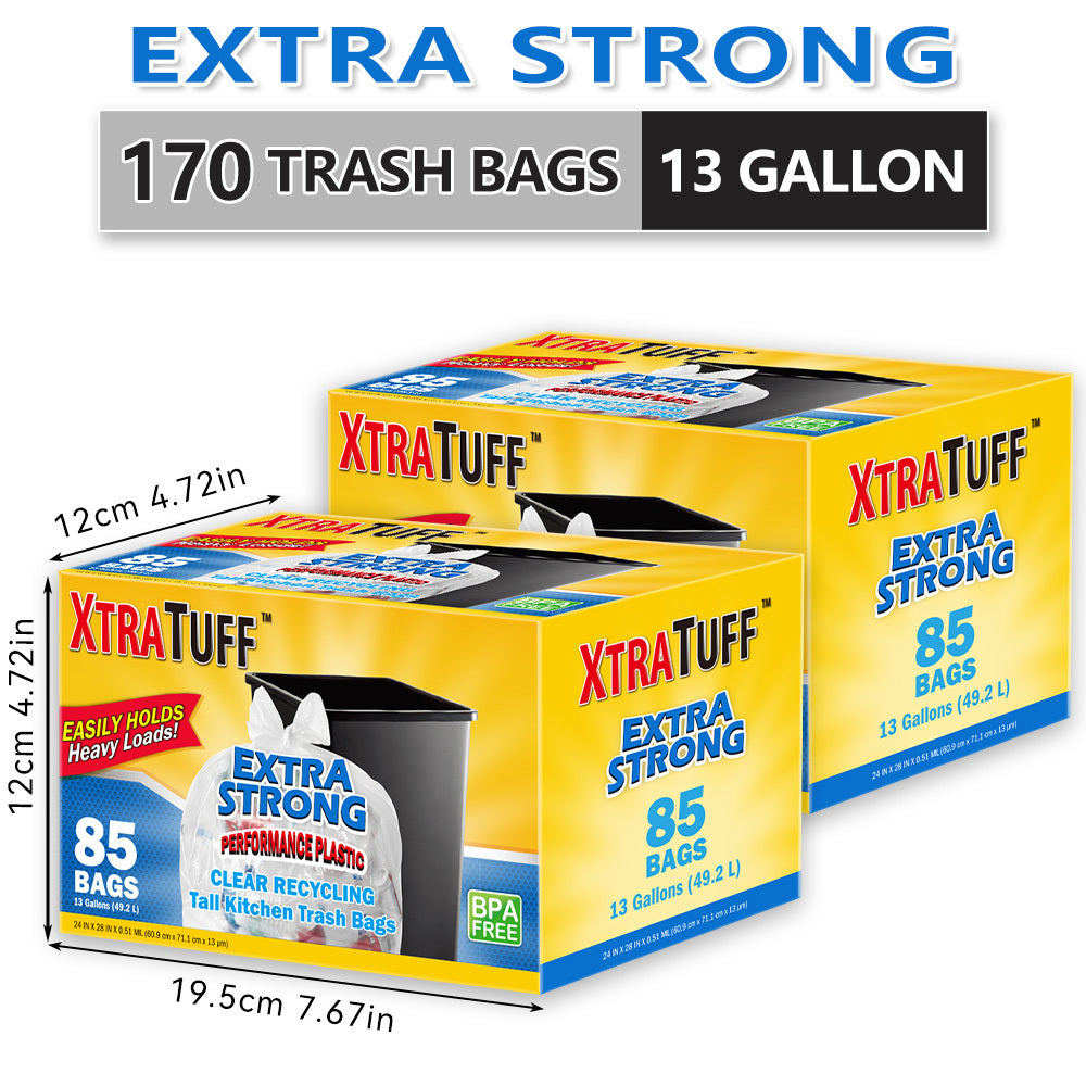 360 Bags 13 Gallon 2 Box Expandable Heavy-Duty Plastic Multipurpose Disposable Garbage Bags-Super Strong, Leak-Resistant, And Odor-Proof For Bedroom, Kitchen, Living Room, Outdoor, And Toilet Use Trash Bag- Convenient And Sanitary Waste Solution