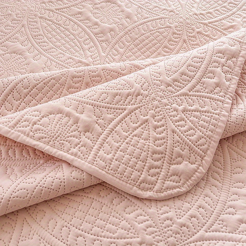 1pc Lightweight All-Season Bedspread - Soundwave Technology Embossed Coin Pattern, Soft & Breathable, Non-Slip Design for Bedroom/ Dorm/ Guest Room Choose from 6 Stylish Colors(Excludes Pillowcases)