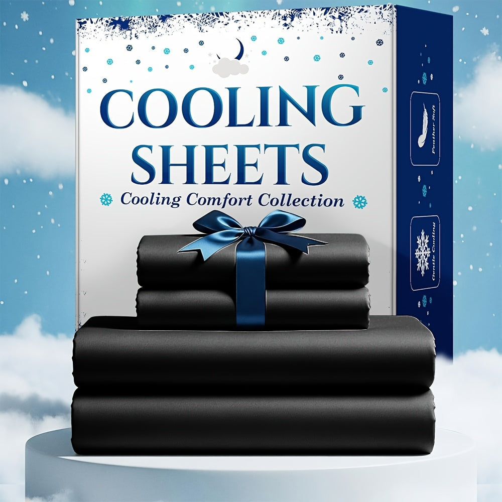 3/4pcs Cooling Bamboo Bed Sheet Set, Kids 4000 TC Extra Deep Pocket 20 Inch Bed Sheet, Luxury Soft Hotel & Cooling Sheet Set for Hot Sleepers, Wrinkle And Shrink Resistant, Fitted Sheet And Flat Sheet And Pillowcases